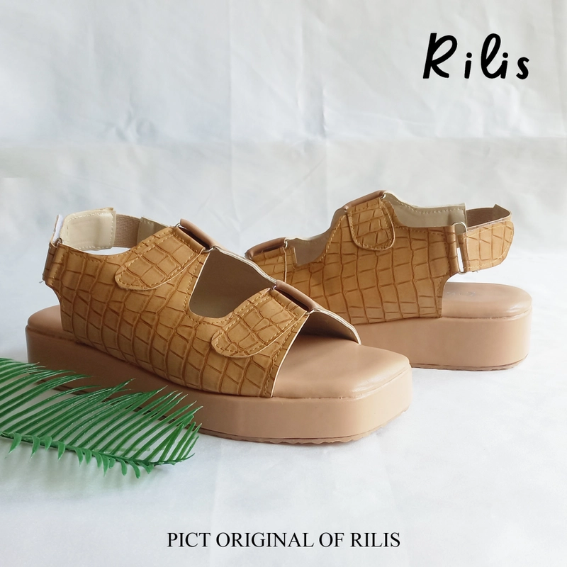Product image Rilis - Sandal Wanita Alice Platfoam Croco (Rilis 13) 37 Mocca