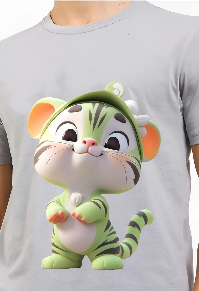 Product image astro - Kaos Pria Gambar 3Dimensi Green Tiger M ABU