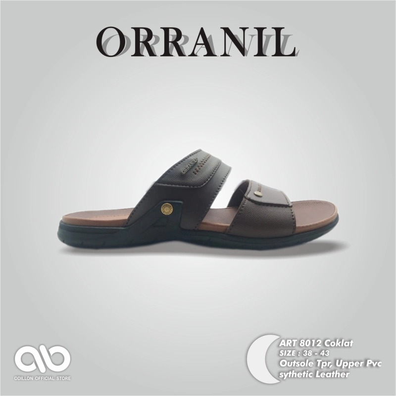Product image Odillon - Orranil - 8012 / Sandal Slip On Pria Casual 38 BROWN