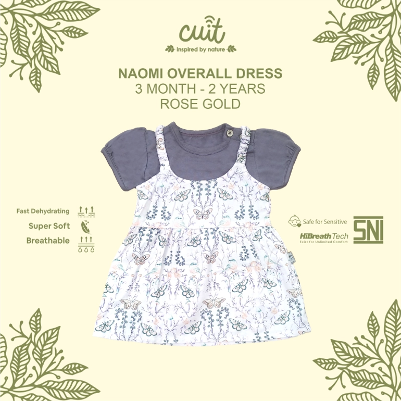 Product image Kintakun Baby - KINTAKUN BABY X CUIT Naomi Overall Dress Anak Bayi Motif Bunga S (3-6 BULAN) Rose Gold