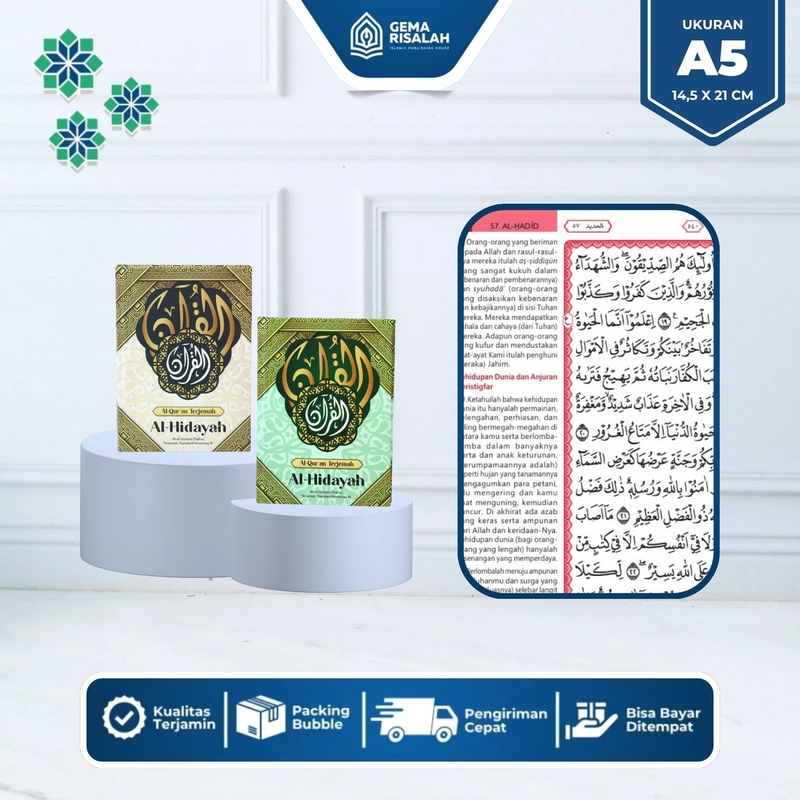 Product image Gema Risalah - Alquran Untuk 100 Harian Gratis Custom Nama & Foto Sisipan Premium Ukuran A5 & A4 Non Terjemah HVS A6 1 Halaman Sisip