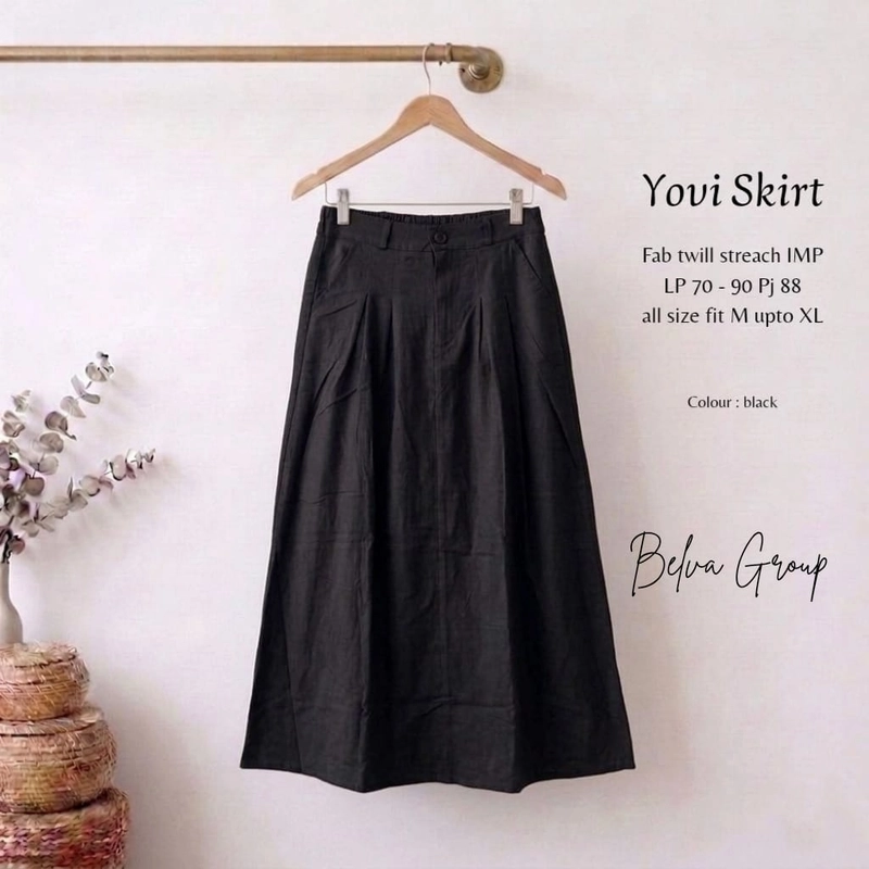 Product image Griya Busanaku Solo - Rok panjang perempuan / Mima - Yovi Skirt All Size Yovi - black