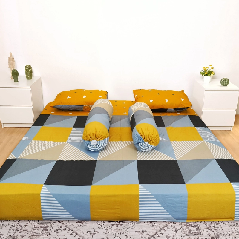 Product image Rosanna - Akiko - Sprei Set Fitted 180x200 160x200 120x200 Motif Minimalis Aesthetic granity 120x200 T20 Bantal 1 Marigol
