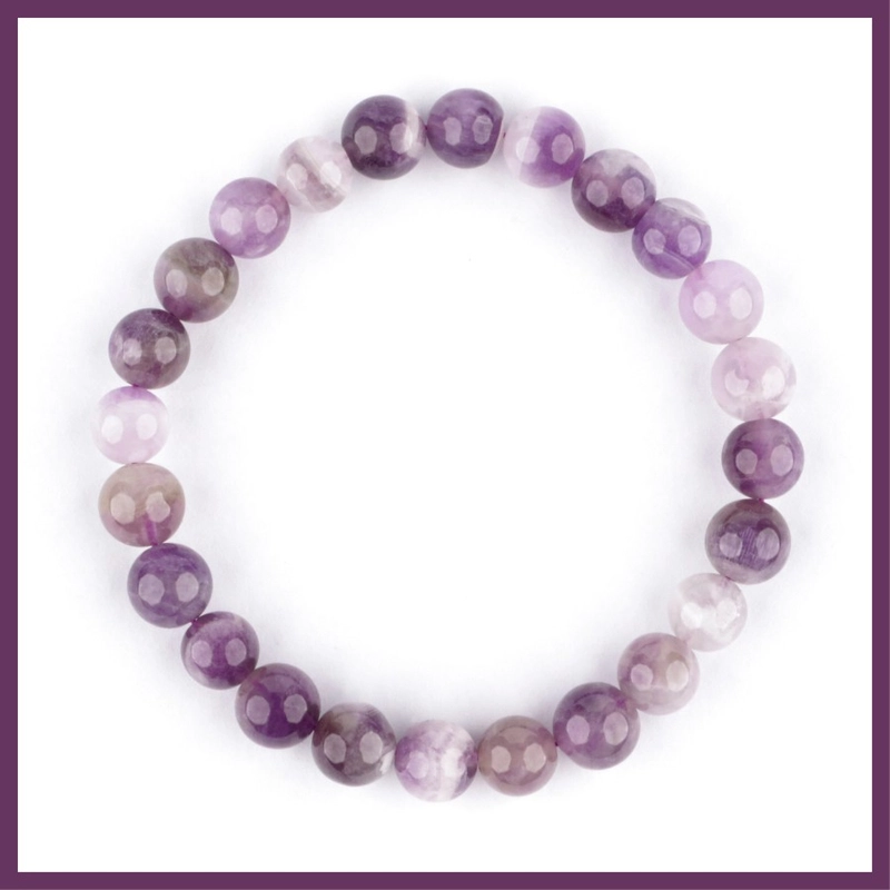 Product image CENTRAL GROSIR GEMSTONE - GELANG BATU NATURAL AMETHYST KECUBUNG KALIMANTAN ORIGINAL 19cm Ungu