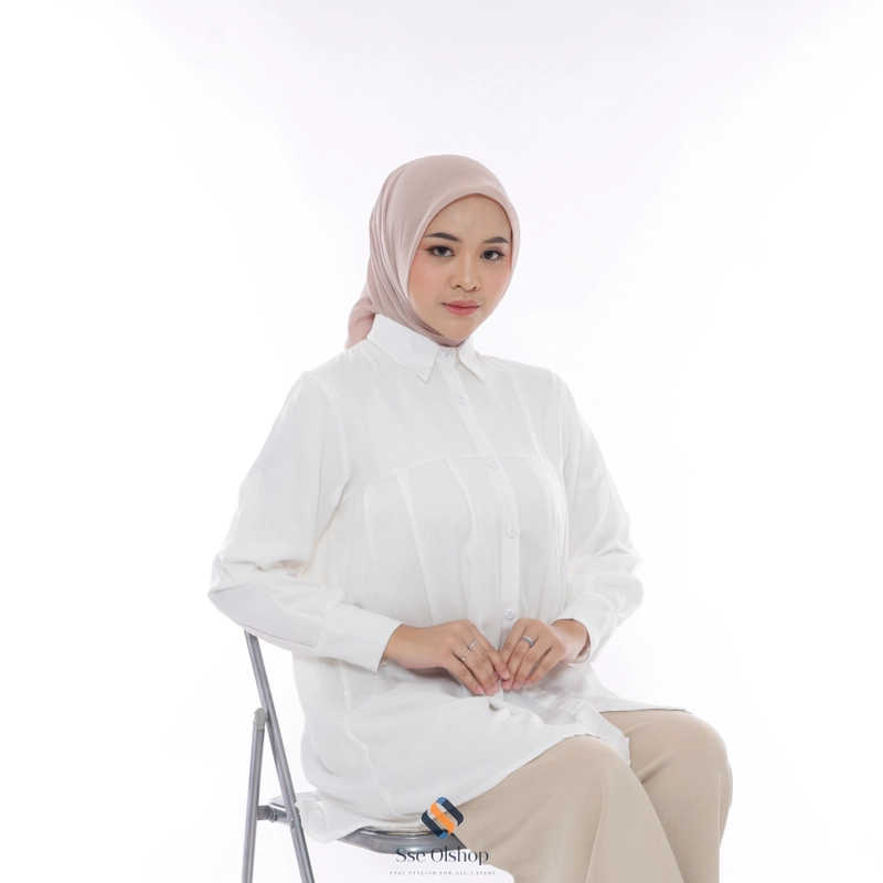 Product image Sseolshop - AYURA kemeja wanita rayon twill adem oversize terbaru lengan panjang kasual L Bw