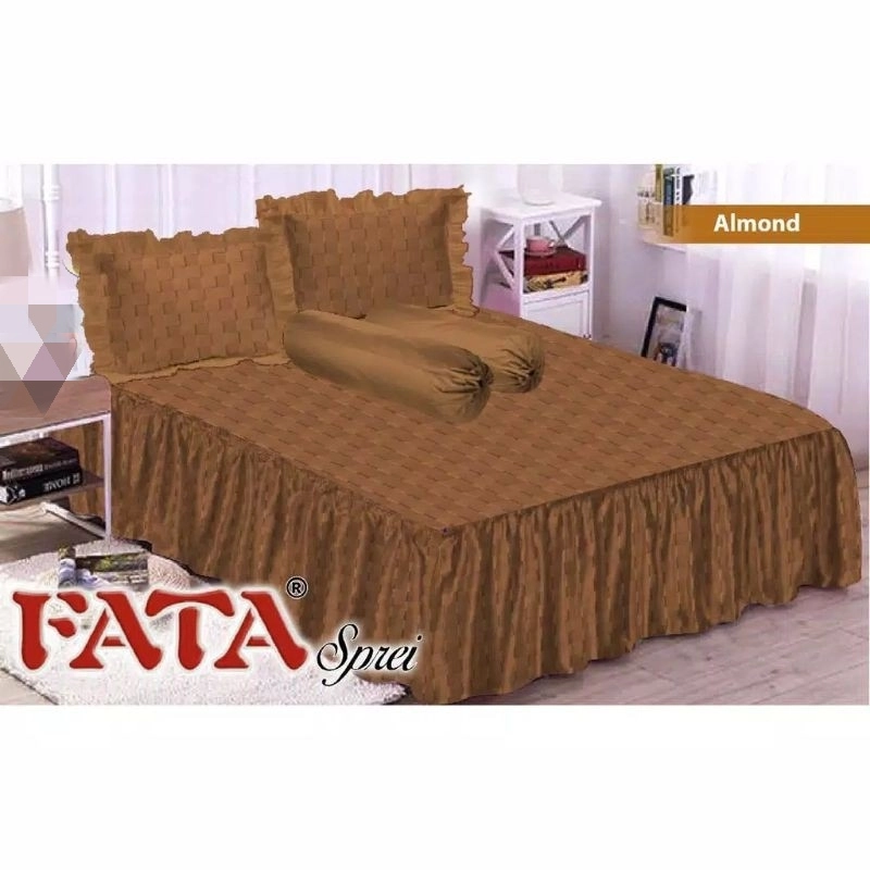 Product image Dylan 19 - Sprei Rumbai FATA Jaguard Polos Emboss (Almond, 180x200, Pcs)