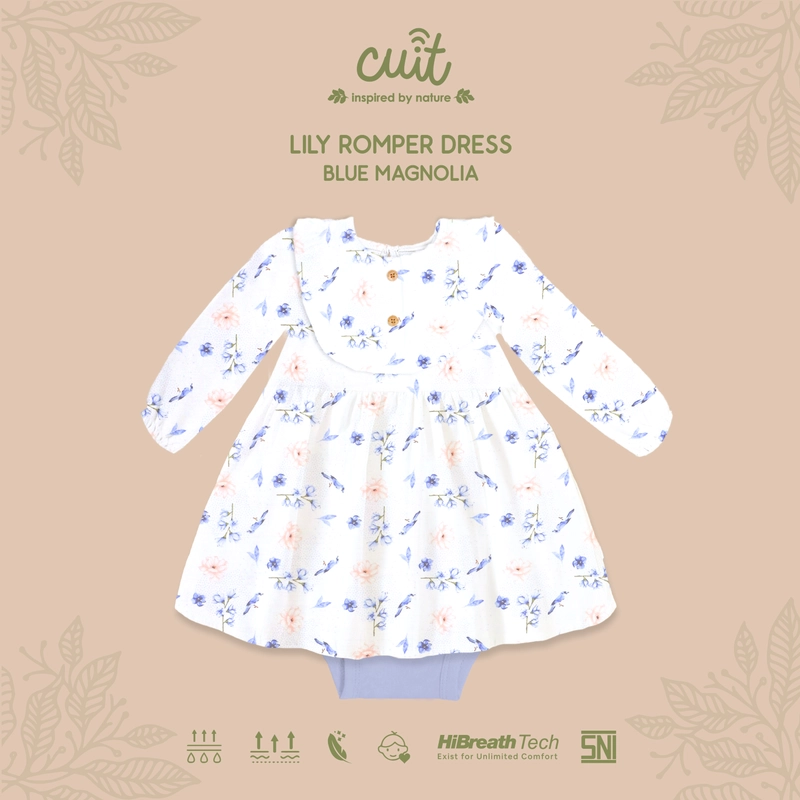 Product image Kintakun Baby - [RAYA SERIES] KINTAKUN BABY X CUIT Lily Jumper Dress Bayi Anak Perempuan Tangan Panjang 3 Bulan - 2 S (3-6 Bulan) Blue Magnolia