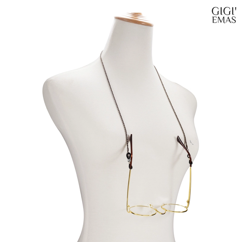 Product image GAWUNG - Kalung Strap Kacamata Model Stainless Steel Tambang Anti Lost Aesthetic KCKAEL dewasa Hitam