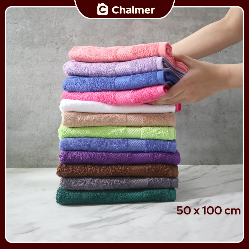 Product image Chalmer - Handuk Mandi Chalmer 50 x 100 cm Ukuran Medium Handuk Travel Handuk Kepala 50 x 100 cm Hitam