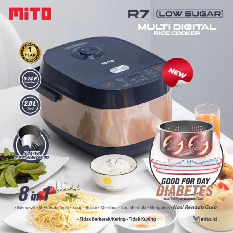 Product image Rizki Electronics - MITO R7 LAW SUGAR RICE COOKER 2 L HITAM