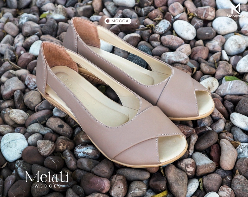 Product image Fashopid - MOONZAYA WEDGES WANITA MELATI 36 MOCCA