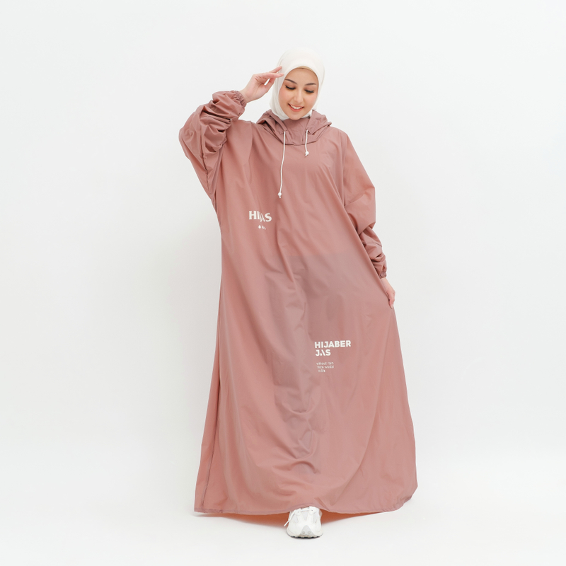 Product image South Legend - Jas Hujan Wanita Gamis Muslimah Pastel Edition by Hijas Allsize Nonzipper Dusty Pink