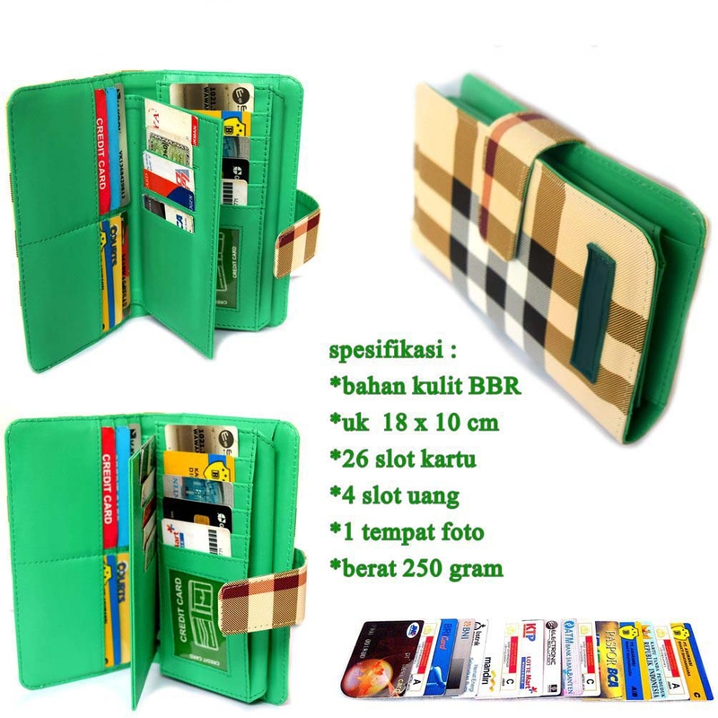 Product image Lanc Fashion - Dompet Korean Lipat Kulit Gradasi Kartu Light warna hijau