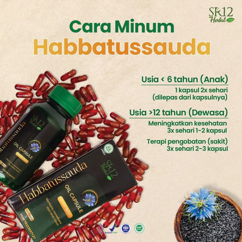 Product image SR12 Habbatussauda Mengatasi Kolesterol Diabetes Hipertensi Dan Meningkatkan Daya Tahan Tubuh 120 Kapsul Habbatussauda