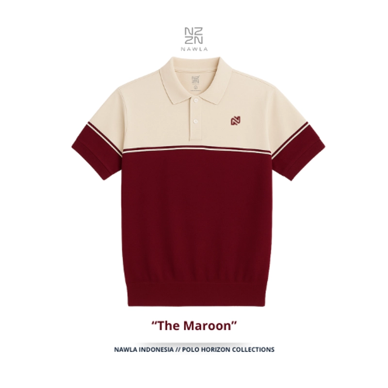 Product image NAWLA - Polo Shirt Horizon Lengan Pendek S Maroon