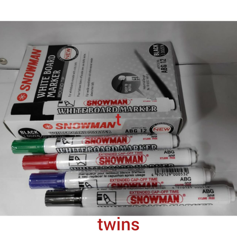 Product image TWINS STATIONERY - SNOWMAN SPIDOL WHITEBOARD per pcs hitam
