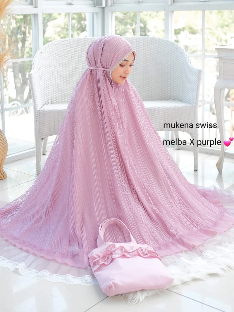 Product image AL Irsyad Store - MUKENA SWISS DALANOVA JUMBO MELBA X PURPLE