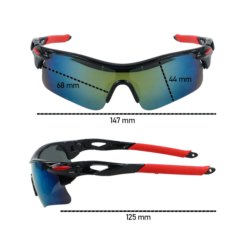 Product image RAYATORY - OULAIOU Kacamata Sepeda Lensa Mercury - 9181 Set Box+Kain Black/Blue