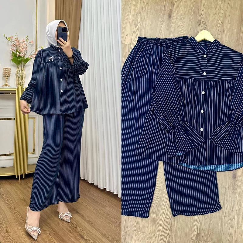 Product image Khisna collection - Oneset denisa salur kekinian Allsize Navy