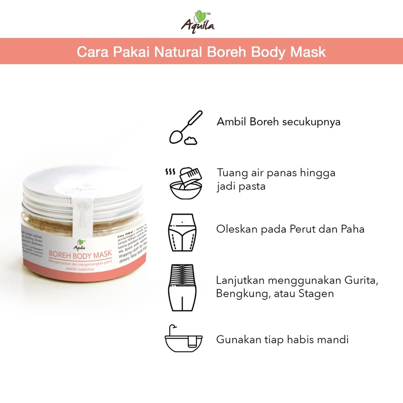 Product image Aquila Boreh Body Mask/Perut Kendur Pasca Melahirkan/Mengencangkan Perut Kendur 50gr all skin type