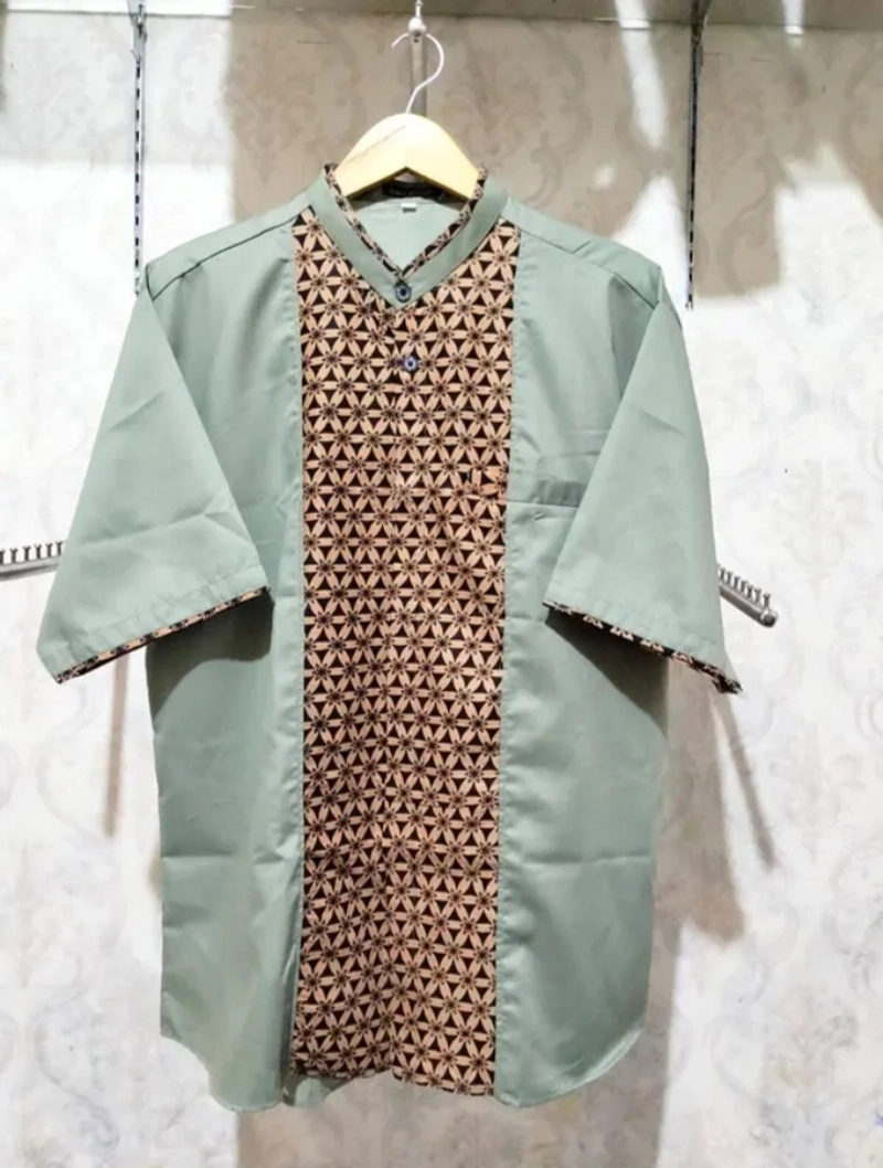 Product image Ks muslim fashion - Baju Koko Couplen Ayah Dan Anak Hijau Sage ARJUNA M Ayah hijau sage