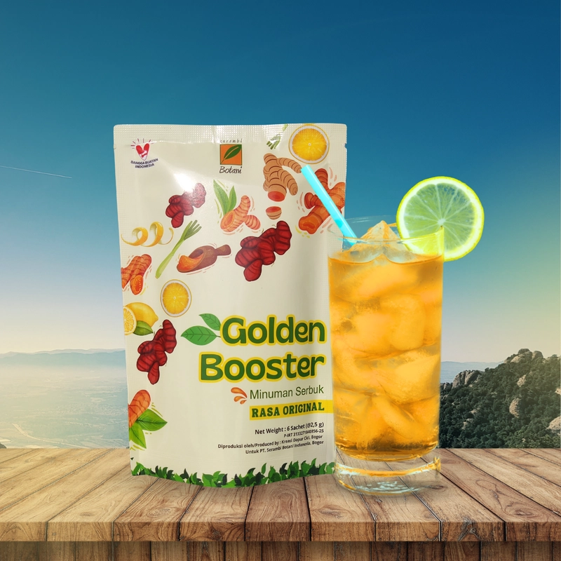 Product image SERAMBI BOTANI - Golden Booster Minuman Jamu Herbal Kunyit Temulawak 6 Sachet @15gr Original