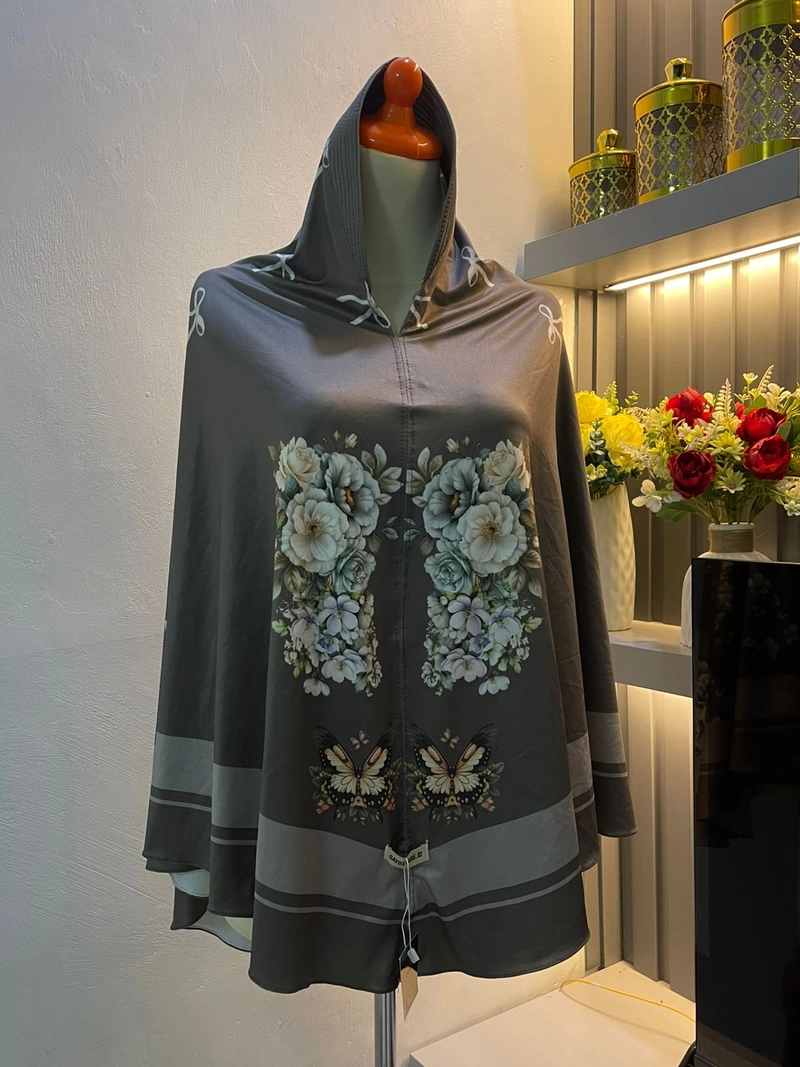 Product image qaydstoreid - Jilbab namira motif perinting instan bergo jersey premium jumbo hijab namira grey
