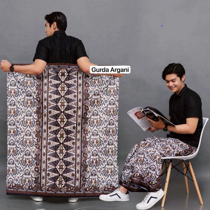 Product image Batik Alfin - Sarung Batik pria dewasa motif gurda argani model terbaru bagus banget Sarung Sarung gurda argani putih