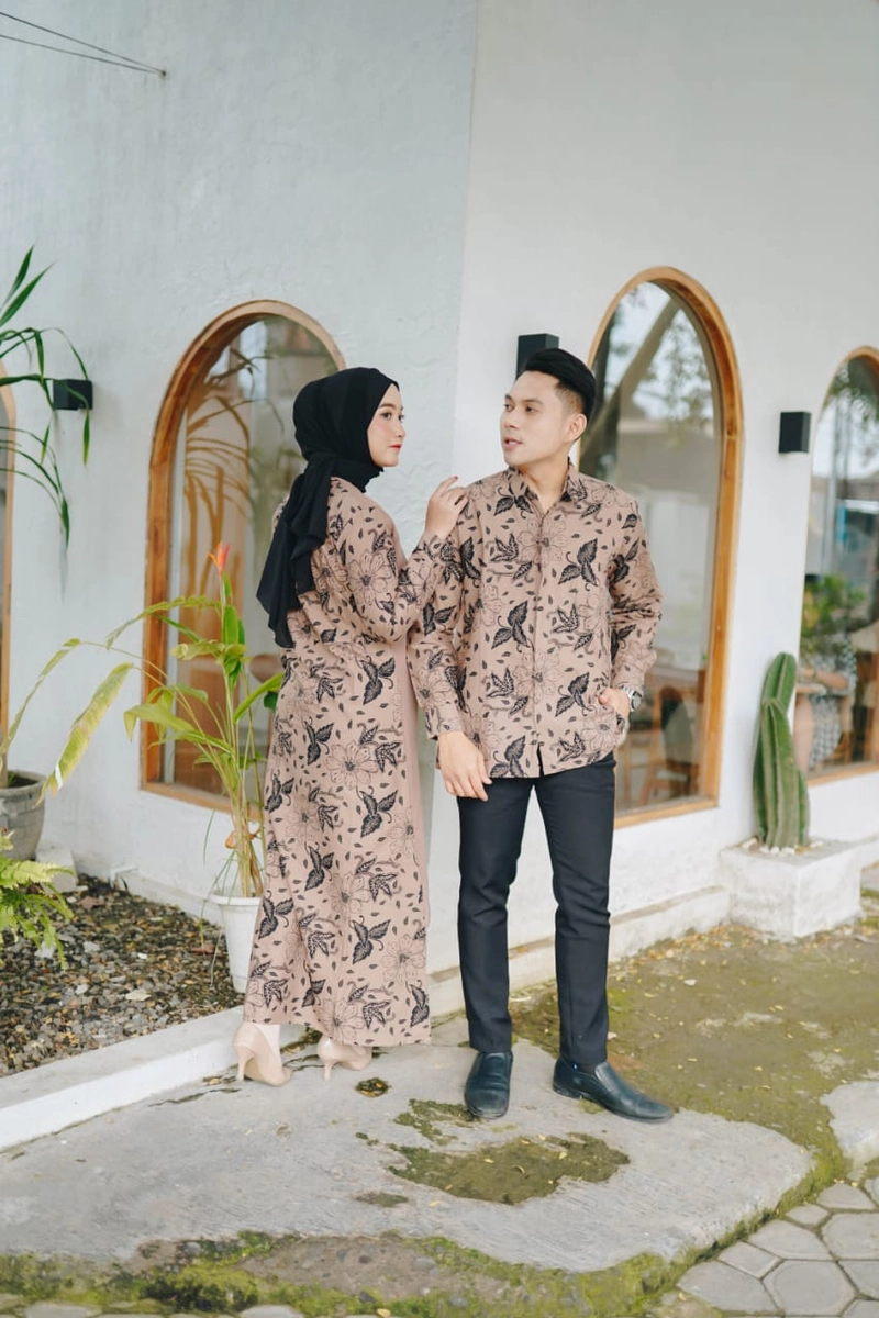 Product image Gamis Batik Syari New Arrival Batik Couple Gamis Batik Couple Best Seller Nathalie Katun Prima Premium KEMEJA M