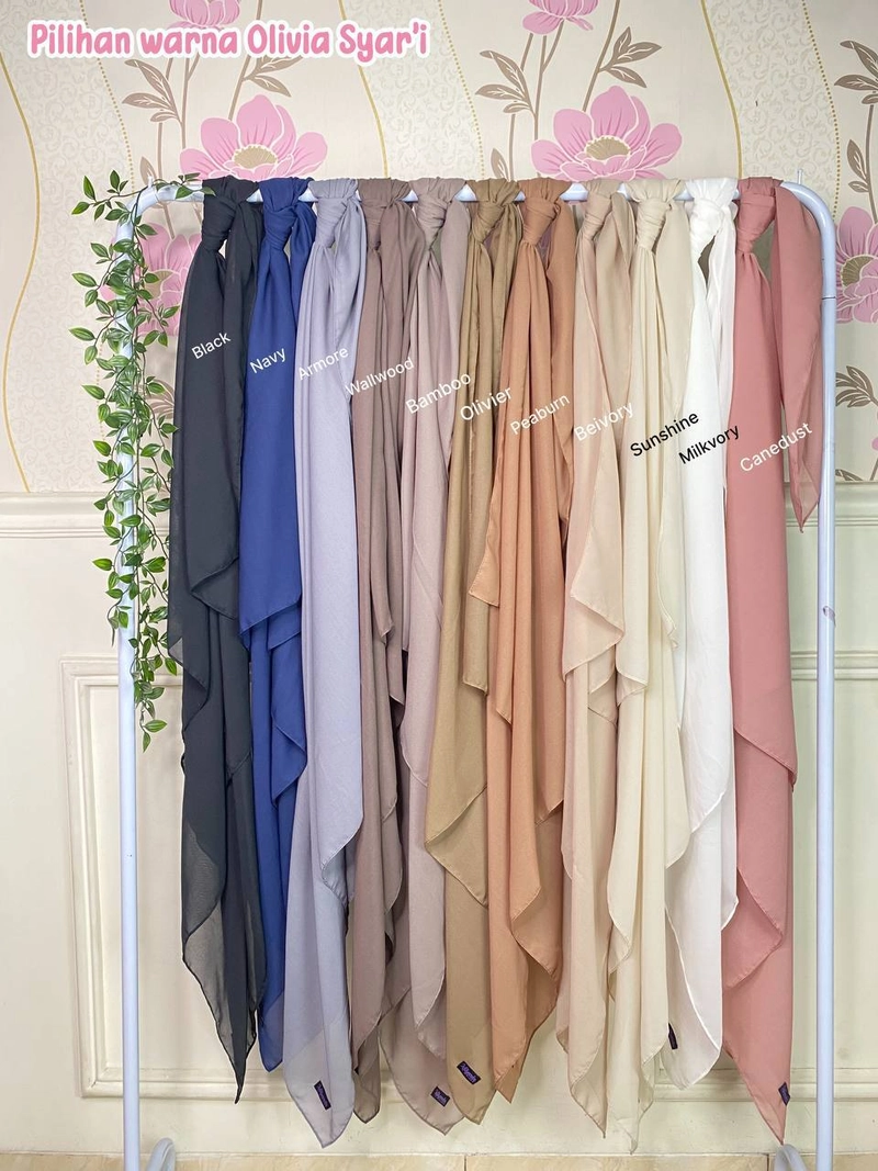 Product image Milyarda Hijab - Segi Empat Syari Olivia Hijab Segiempat 130x130cm Kerudung Square 130x130cm MIlkvory