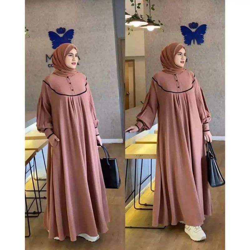 Product image MEQA DAILY - MEQADAILY - Gamis Denay Dress Muslim Wanita All Szie Kode 1119 Milo