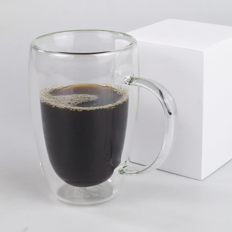 Product image RUMAH RAYA - (PO) Gelas Cangkir Kopi Anti Panas Double-Wall Round Series 410ml with Handle 410 ml 1 pcs
