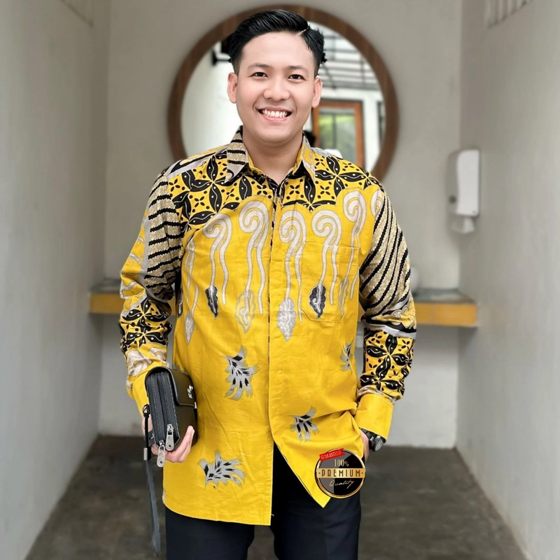 Product image Ks muslim fashion - Batik pria dan wanita baju kerja tunik dan kemeja motif irama M Kemeja irama