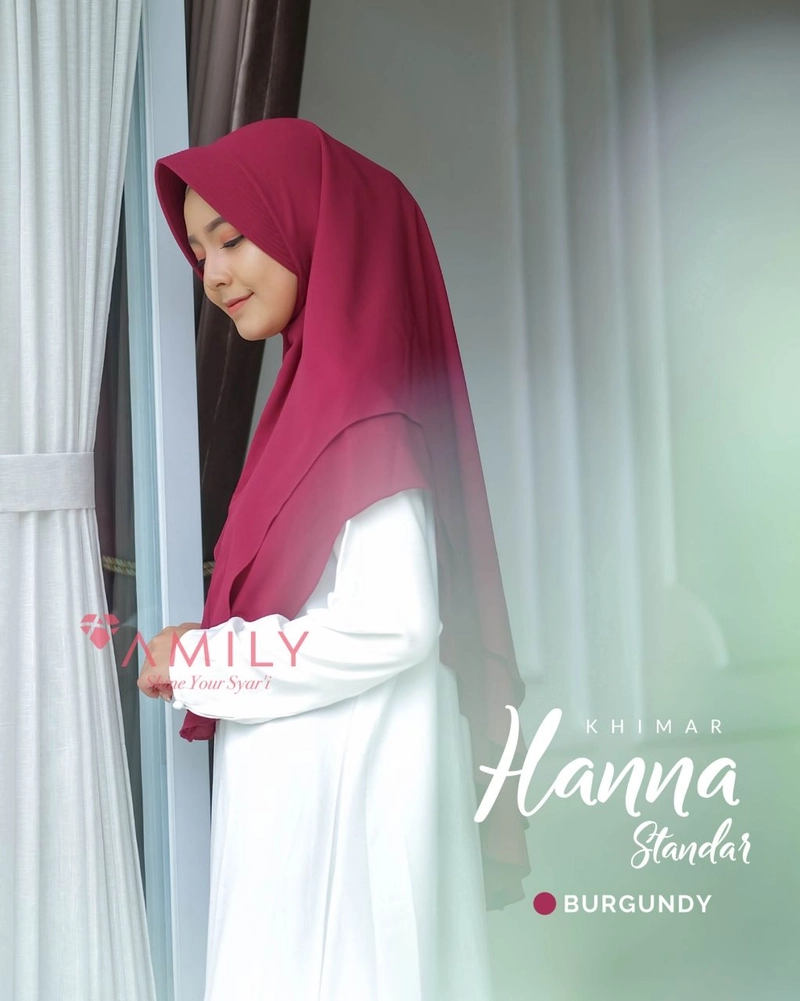 Product image BUY 1 GET 1 Hanna Khimar Jumbo - AMILY HIJAB Jumbo Burgundy