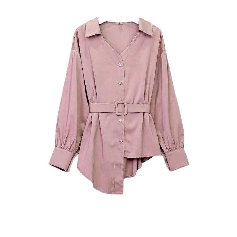 Product image MEQA DAILY - MEGA DAILY - Kemeja Lydora Bahan Shakila Premium Free Belt L Pink