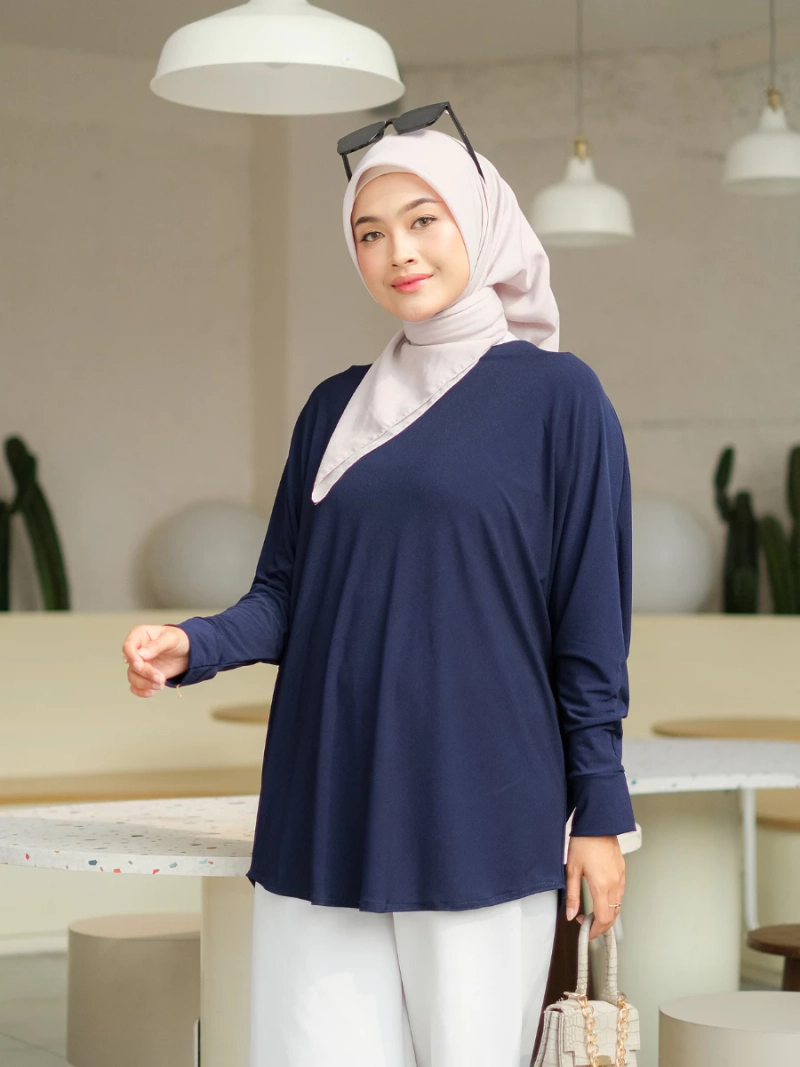 Product image Milyarda Hijab - Blouse Batwing Baju Atasan Wanita Fashion Outfit Perempuan Blus Kalong Kelelawar Allsize Dongker