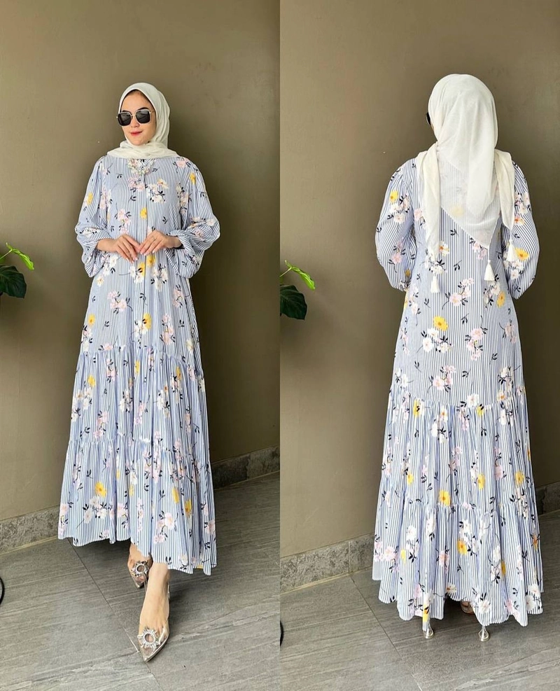 Product image Khisna collection - New gamis Alyssa line bunga bagus banget bawah rempel dijamin best seller Allsize Alyssa