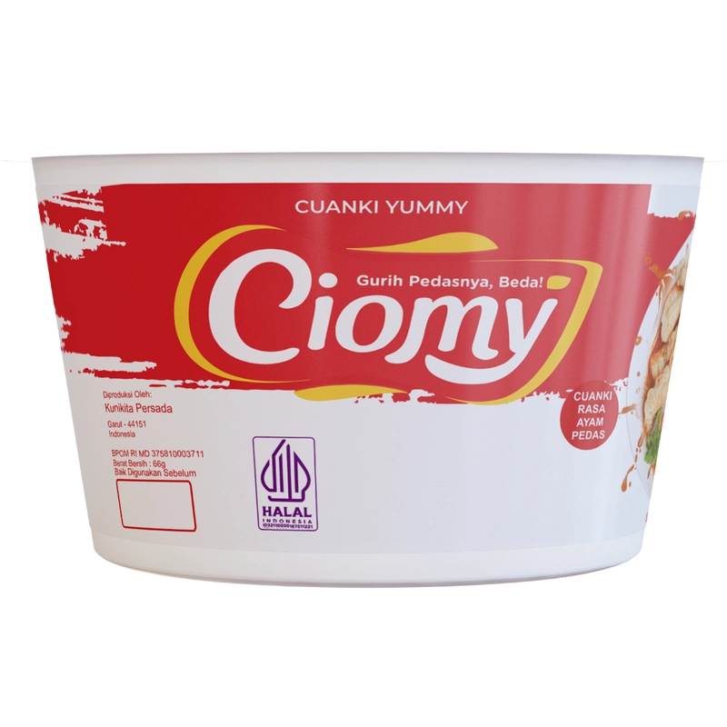 Product image CIOMY - Cuanki Chicken Spicy Cup Reguler Kuah 66gr Ayam Pedas Original