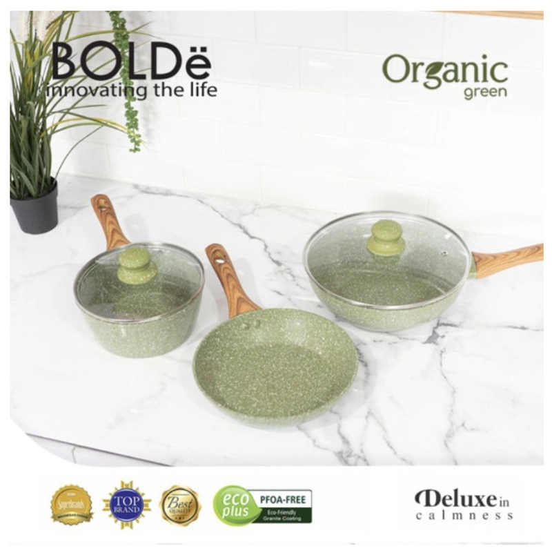 Product image UTAMAMEGA - Bolde Organic Green Pan Cookware 5 Pcs Warna Green