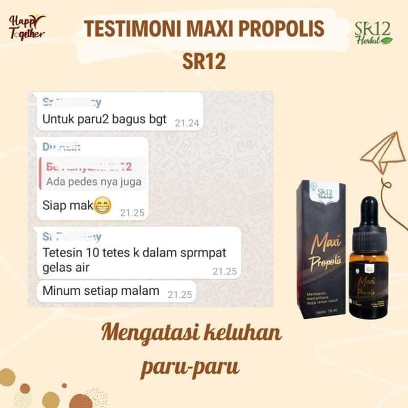 Product image SR12 Propolis Meningkatkan Imun Tubuh Mengatasi Asam Urat Kolesterol Hipertensi Dan Diabetes 10 ml Maxi Propolis