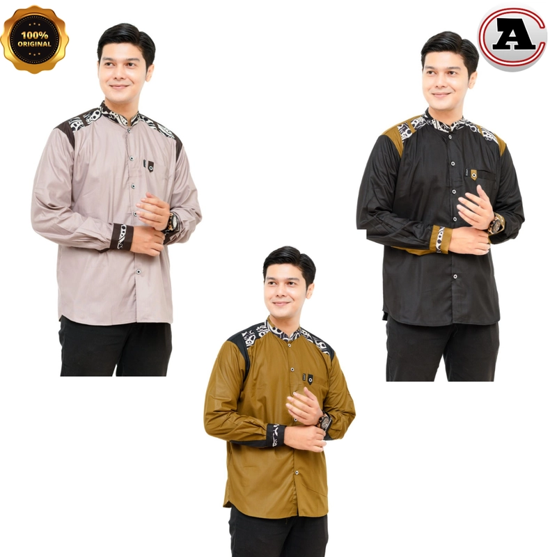Product image Koko asakhi collection - KOKO LENGAN PANJANG- KOKO KAIN SPUN- SEMI BATIK DI BAHUS M LATTE