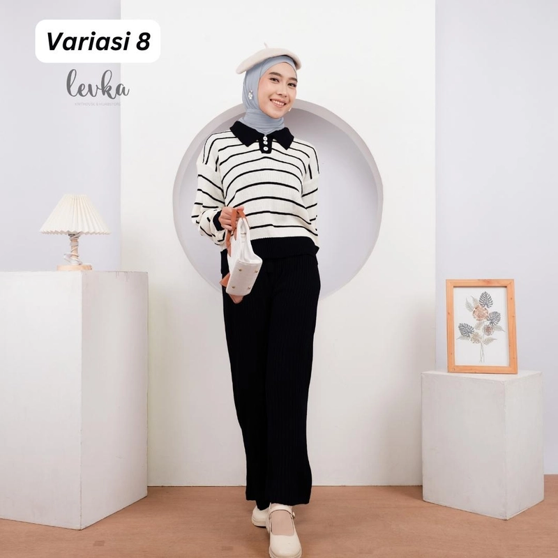 Product image Leika - KINARA OUTFIT ONESET KULOT BAHAN RAJUT ONESET VARIASI 8