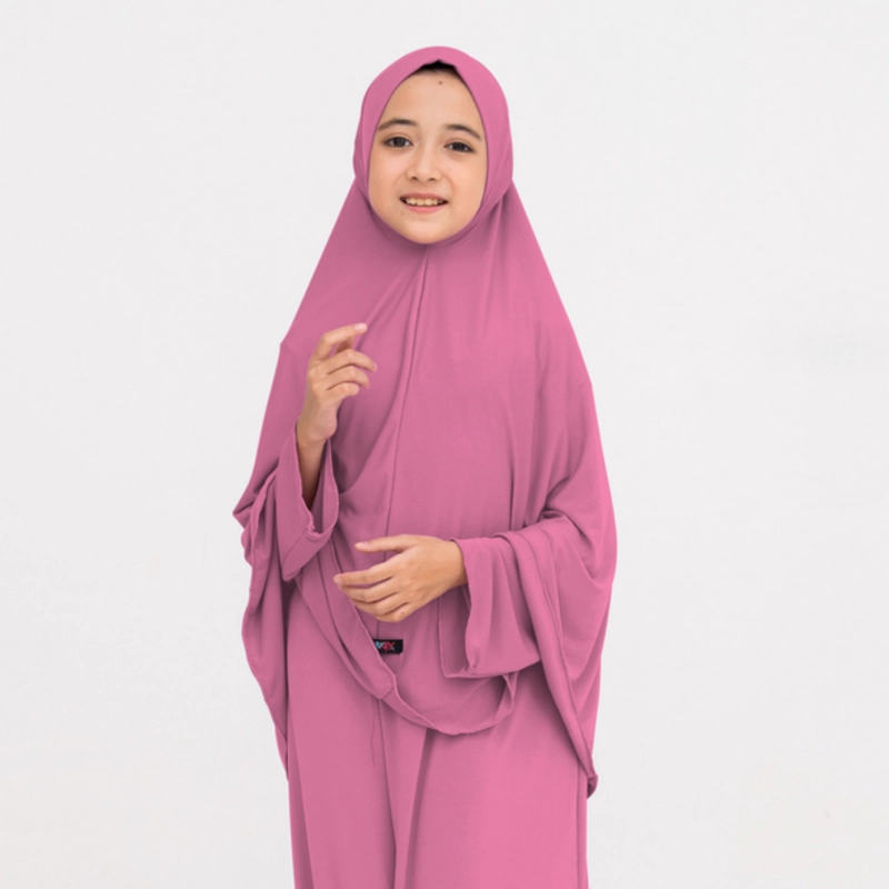 Product image Kakakeyza official - Hijab panjang Syari instan Anak Usia 1 sd 10 tahun S Dusty pink