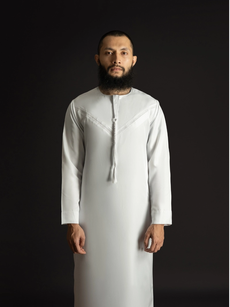 Product image Local Project - Al-Ameer Orchid White - Jubah Pria Dewasa Gamis Lengan Panjang M White