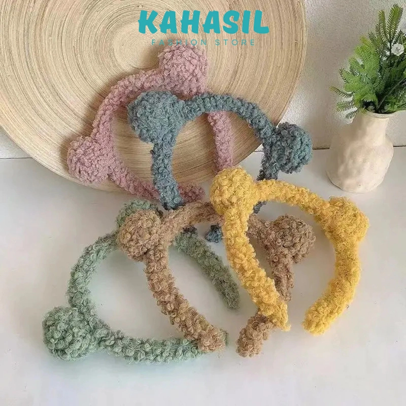 Product image KAHASIL - Bando Bandana Headband Aksesoris Rambut Bulu Lembut KMJ256 all variant COKELAT TUA