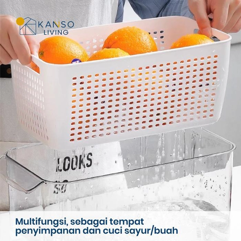 Product image Kanso Living - Kanso Living 5 in 1 Kontainer Penyimpanan Makanan Storage Box Kulkas - 1 Set 2 Sekat 4000 1 Set