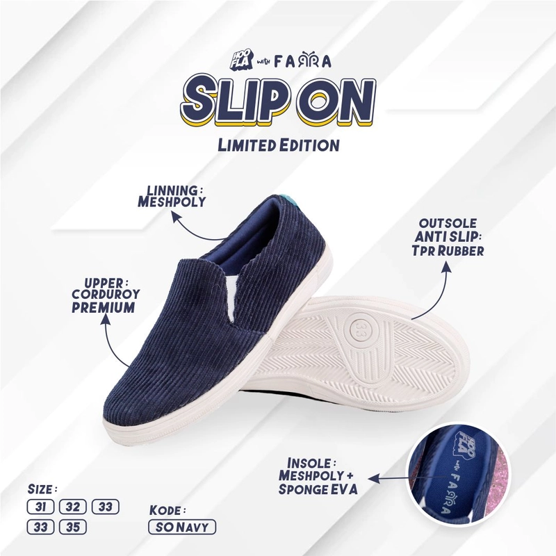 Product image Hoofla - Sepatu Slip On 31 Navy