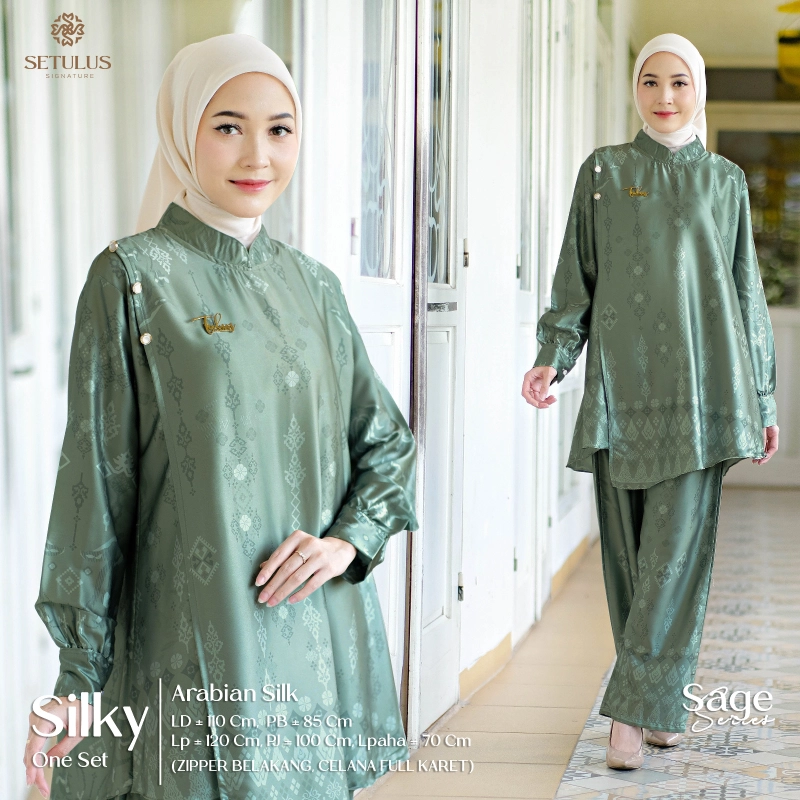 Product image Griya Busanaku Solo - Silky one set perempuan original brand All Size Sage