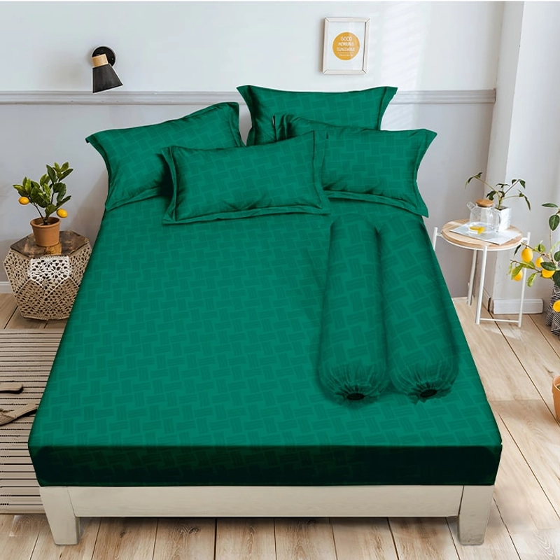 Product image LADY ROSE OFFICIAL - ALOHA Sprei Queen Emboss Dark Green 160x200 Bantal 2