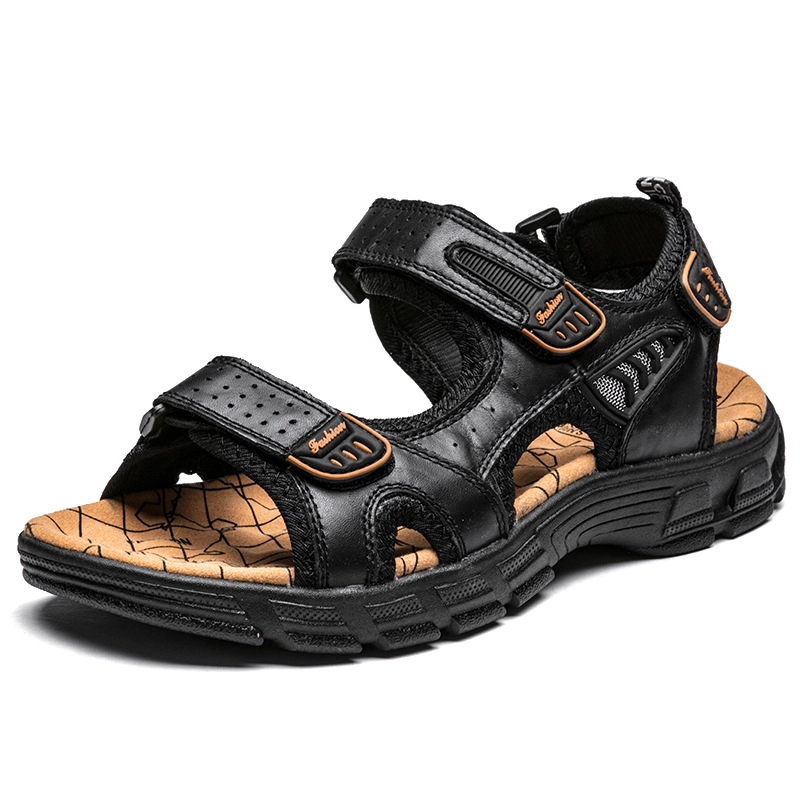 Product image Hipzo - Sandal Gunung Ori SK01 Asli Kulit Sapi Pria Anti Slip 39 BLACK